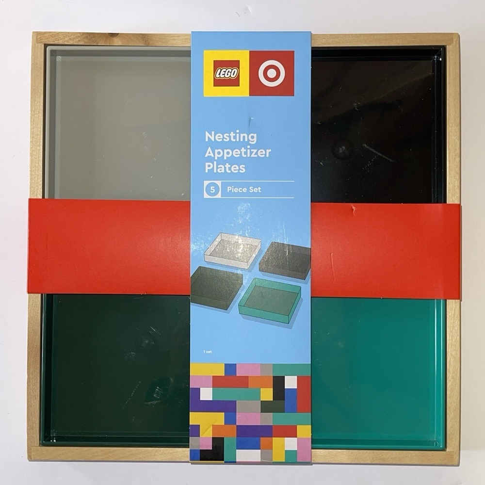 5pc Nested Square Tray Set Gray/Black/Teal/Green LEGO Collection‎ x Target